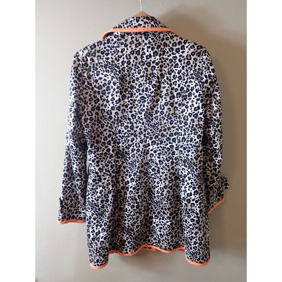 Peck & Peck Collection Lepoard Print Spring Statement Jacket Coat L/XL - Picture 2 of 10